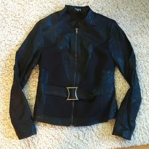 PU leather jacket - black widow